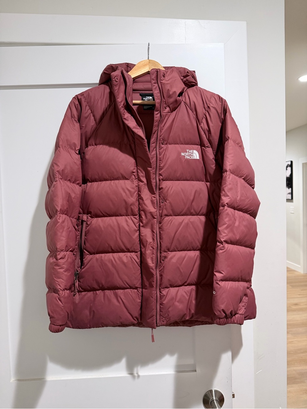 The North Face Women's Burgundy Hooded Puffer Jacket